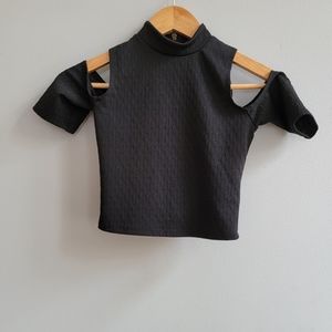 Urban Outfitters Cutout Shoulder Mockneck Crop Top XS